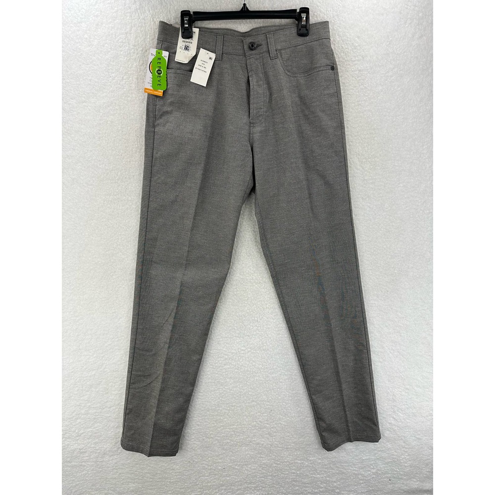 Kenneth Cole Reaction Mens Pants 5 Pocket Slim Fit Casual Gray Zip‎ 32W X32L